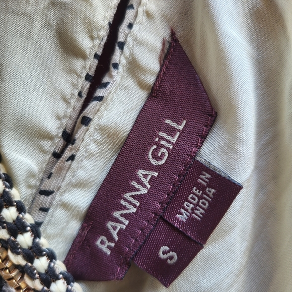 Anthropologie Ranna Gill Embroidered Beaded Boho Gown Dress halter maxi SMALL - Picture 5 of 5